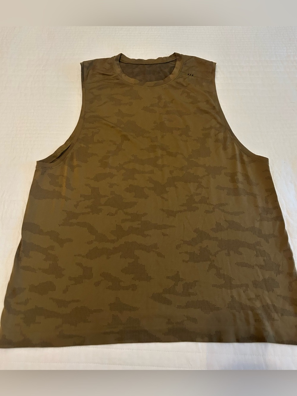 LULULEMON METAL VENT TECH SLEEVELESS 2.0 CAMO BROWN TANK XL